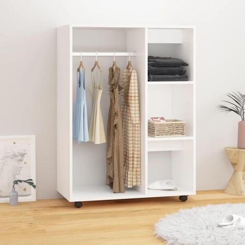 vidaXL Kledingkast 80x40x110 cm bewerkt hout wit, Huis en Inrichting, Kasten | Kleerkasten, Nieuw, Verzenden