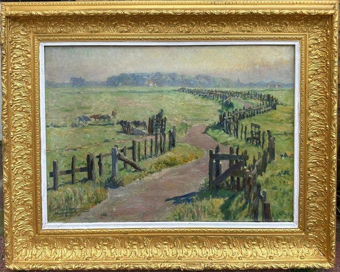 Emiel Jacques (1874-1937) - Landschap met koeien, Antiek en Kunst, Kunst | Schilderijen | Klassiek
