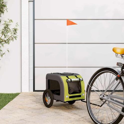 vidaXL Hondenfietstrailer oxford stof en ijzer groen en, Dieren en Toebehoren, Overige Dieren-accessoires, Nieuw, Verzenden