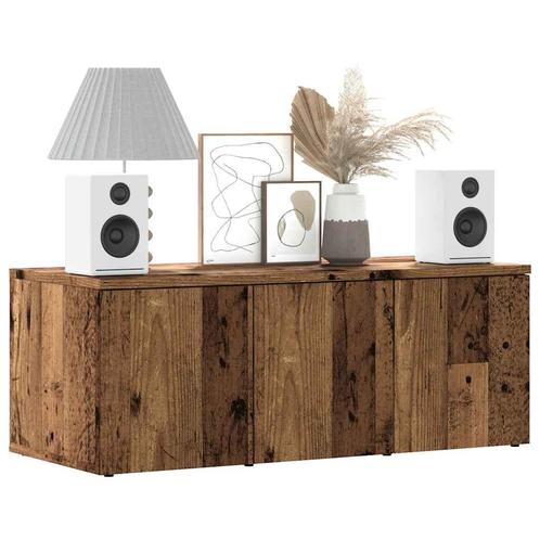 vidaXL Tv-meubel 80x34x30 cm bewerkt hout oud houtkleurig, Huis en Inrichting, Kasten |Televisiemeubels, Nieuw, Verzenden