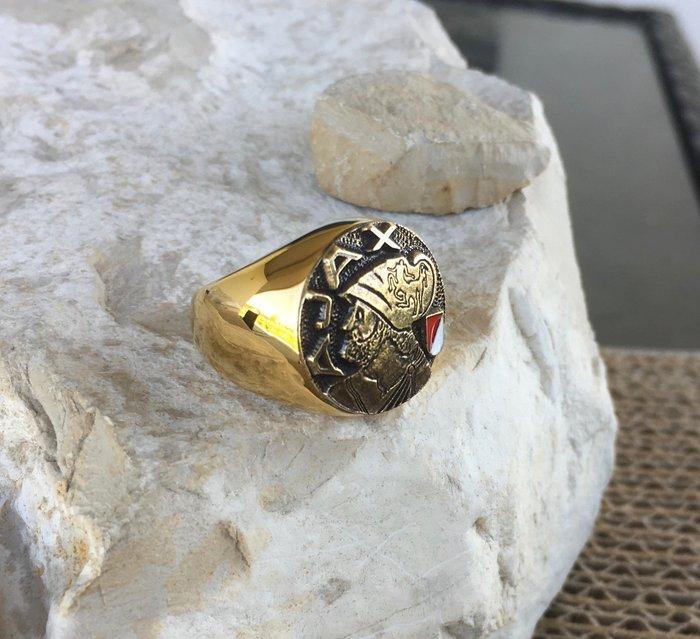 Massieve ring Griekse held Ajax Trojaanse Oorlog, Antiek en Kunst, Antiek | Boeken en Manuscripten