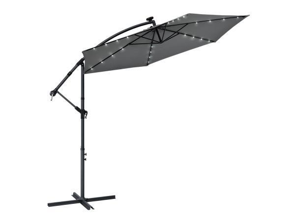 Veiling - Parasol Brazil - 3,5 m - Incl. LED - Donkergrijs, Tuin en Terras, Parasols