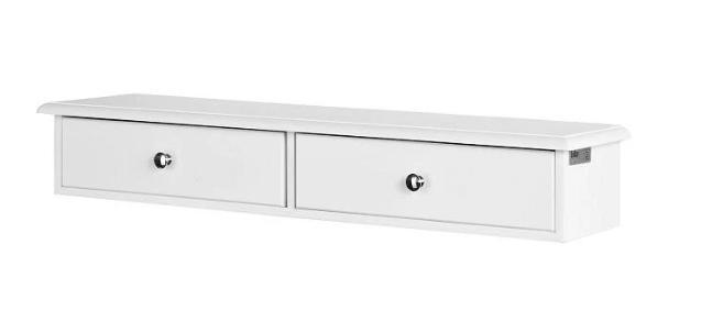 2dekans | SoBuy Wandkast - 2 Lades - 64 x 15 x 10 cm - Wit, Huis en Inrichting, Kasten | Wandmeubels, Ophalen of Verzenden