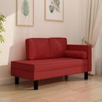 vidaXL Chaise longue coussins et traversin rouge