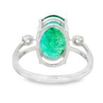 Bague Platine - 5.40ct. tw. Émeraude - Diamant - Émeraude