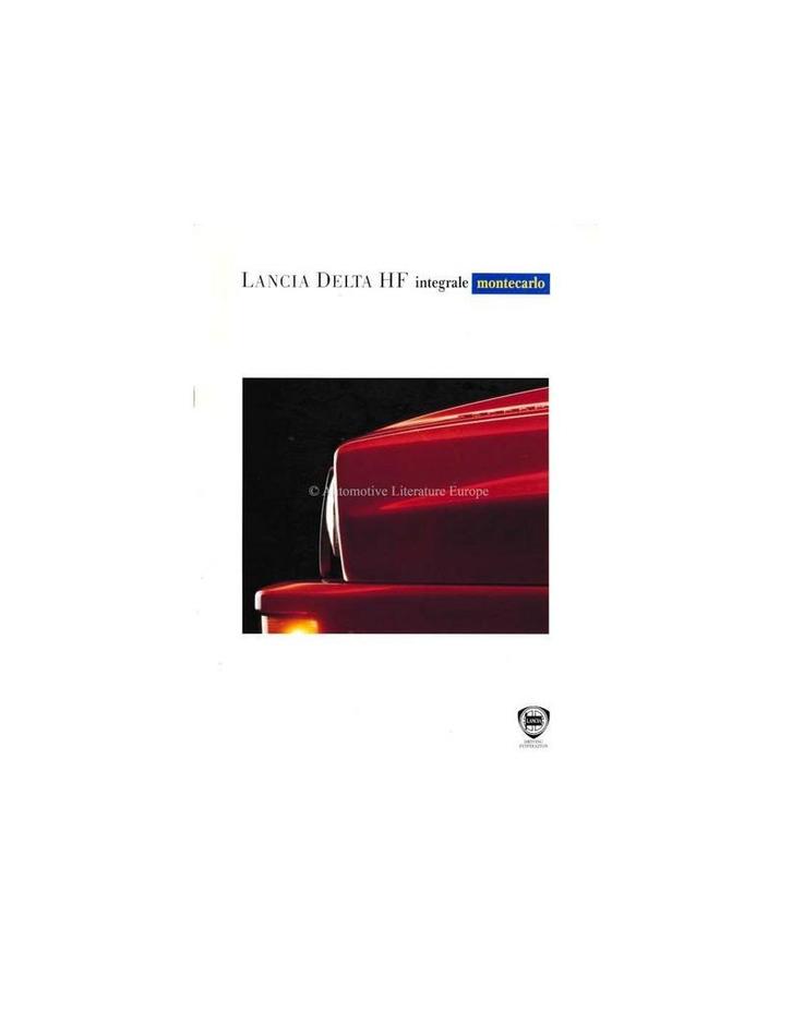 1993 LANCIA DELTA HF INTEGRALE MONTECARLO BROCHURE ENGELS, Boeken, Auto's | Folders en Tijdschriften, Ophalen of Verzenden