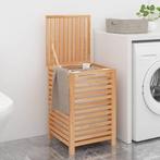 vidaXL Wasmand 45x45x65 cm massief walnotenhout, Huis en Inrichting, Verzenden, Nieuw
