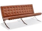 3 zits bank Barcelona Pavillion 3 seat sofa cognac, Huis en Inrichting, Zetels | Zetels, Verzenden, Nieuw