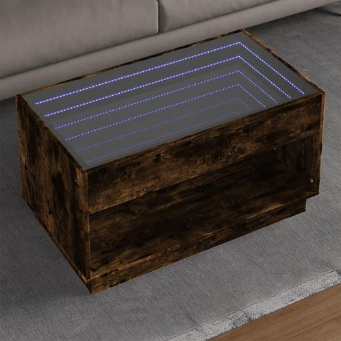 vidaXL Salontafel met Infinity LED 90x50x50 cm gerookt, Huis en Inrichting, Tafels | Salontafels, Nieuw, Verzenden