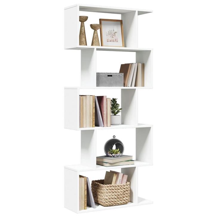 vidaXL Kamerverdeler Boekenkast 5-laags Wit 70x24x161 cm, Huis en Inrichting, Kasten | Boekenkasten, Nieuw, Verzenden