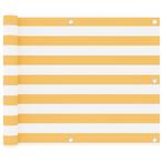 vidaXL Balkonscherm 75x500 cm oxford stof wit en geel, Tuin en Terras, Verzenden, Nieuw