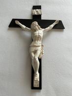 Crucifix - houten kruis met gedetailleerde meerschuim /, Antiek en Kunst