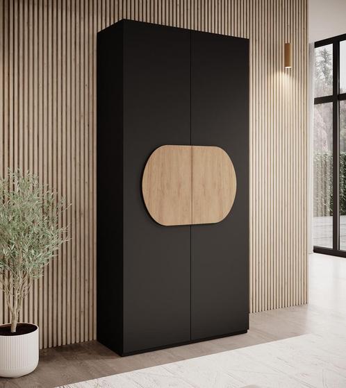 Meubella Kledingkast Orlin mat zwart 100 cm, Huis en Inrichting, Kasten | Overige, Nieuw, Verzenden