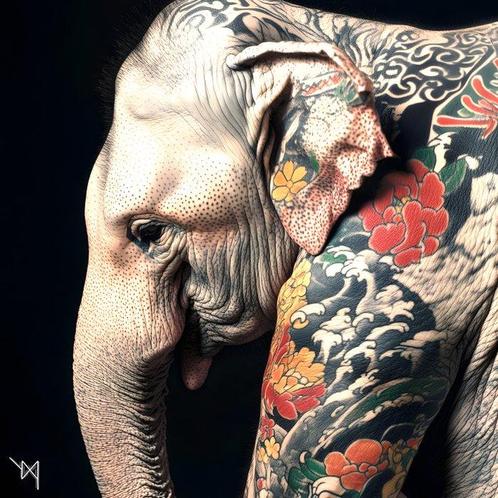 NYX - Majesté Encrée  LÉléphant Éternel, Antiek en Kunst, Kunst | Schilderijen | Modern