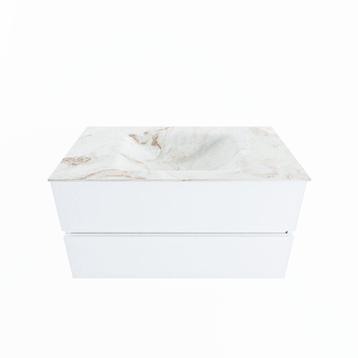 MONDIAZ VICA-DLUX 90cm badmeubel onderkast Talc 2 lades., Ophalen of Verzenden, Overige typen
