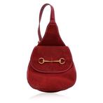 Gucci - Vintage Red Suede Horsebit Sling Shoulder Bag -