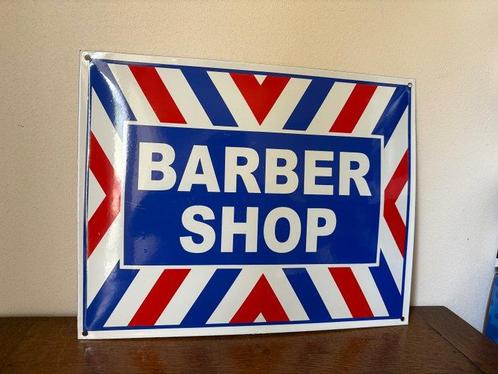 Barber Shop. - Enseigne publicitaire - Émail, Antiek en Kunst, Curiosa en Brocante