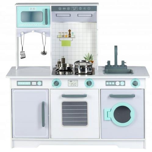 Kinderkeuken XL 96x37x97 cm - grijs met witte speelkeuken, Kinderen en Baby's, Speelgoed | Speelkeukens, Nieuw, Ophalen of Verzenden