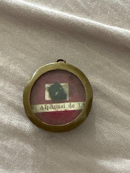 Reliekhouder - Messing, Glas, Textiel - 1800-1850 - Sint, Antiquités & Art, Art | Art non-occidental