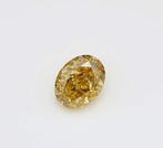 1 pcs Diamant - 0.91 ct - Ovaal - fancy dieporanje geel -