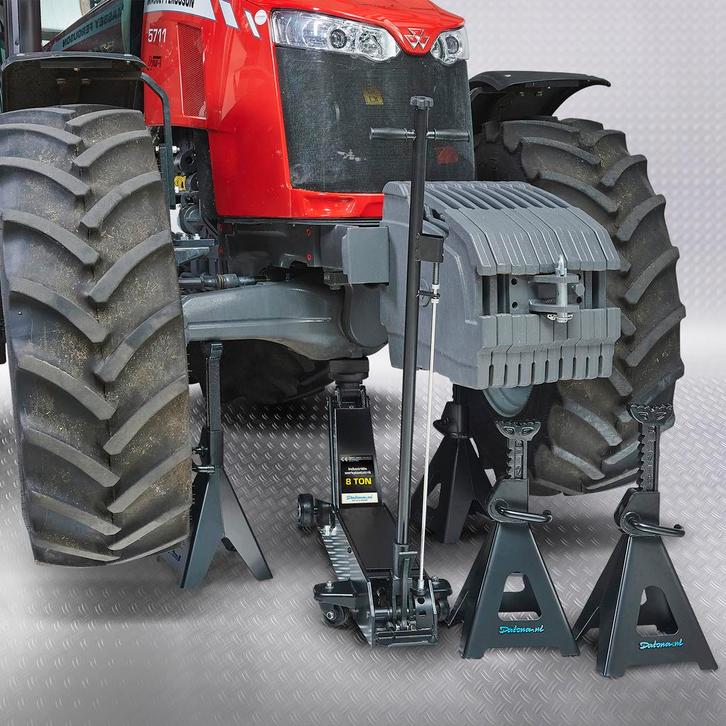 Datona Werkplaatskrik 8 ton met vier hoge assteunen 12 ton, Auto diversen, Krikken, Ophalen of Verzenden