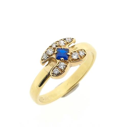 Gouden ring met saffier en zirconia (gouden sieraden), Bijoux, Sacs & Beauté, Bagues, Enlèvement ou Envoi