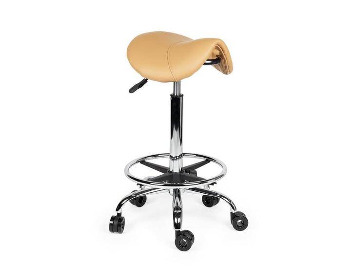 Kapperskruk Beige - Hoge uitvoering met Voetsteun, Huis en Inrichting, Krukjes, Nieuw, In hoogte verstelbaar