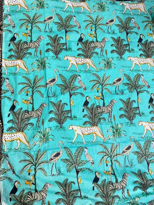 Luxe jungleprint - Meubelstof - 500 cm - 110 cm - Katoenen, Antiek en Kunst, Antiek | Tapijten, Tafelkleden en Textiel