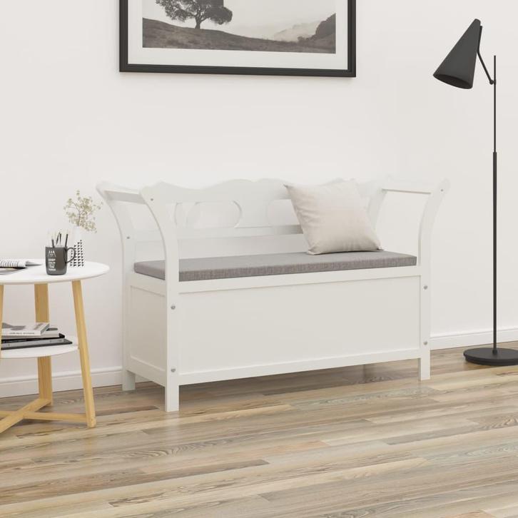 vidaXL Bankje 107x45x75,5 cm massief vurenhout wit, Huis en Inrichting, Overige Huis en Inrichting, Nieuw, Verzenden