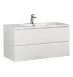 Badkamermeubel Set Angela 100cm Wit Badmeubel, Huis en Inrichting, Badkamer | Badkamermeubels, Verzenden, Nieuw