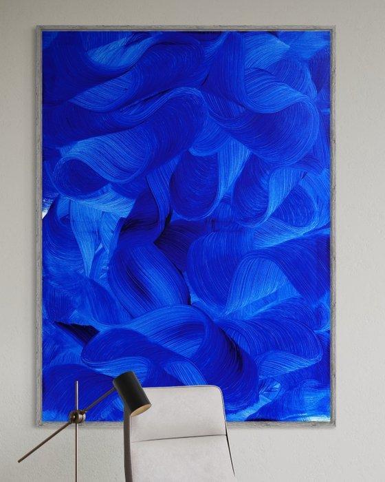Anaïs LF - N°9, Éclat Cobalt - Blue waves - Abstract art, Antiek en Kunst, Kunst | Schilderijen | Modern