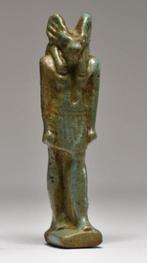 Oud-Egyptisch Faience Grote amulet van de god Anubis - 50 mm