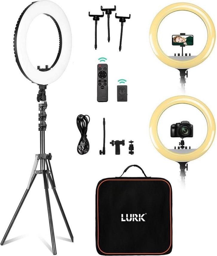 2eChoix | LURK® Ring lamp set PRO 18 inch - Trépied réglable, Handtassen en Accessoires, Uiterlijk | Cosmetica en Make-up, Ophalen of Verzenden