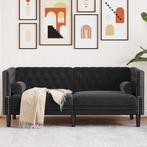 vidaXL Chesterfieldbank Geruit Zwart 174 x 74,5 x 70,5 cm, Huis en Inrichting, Verzenden, Nieuw
