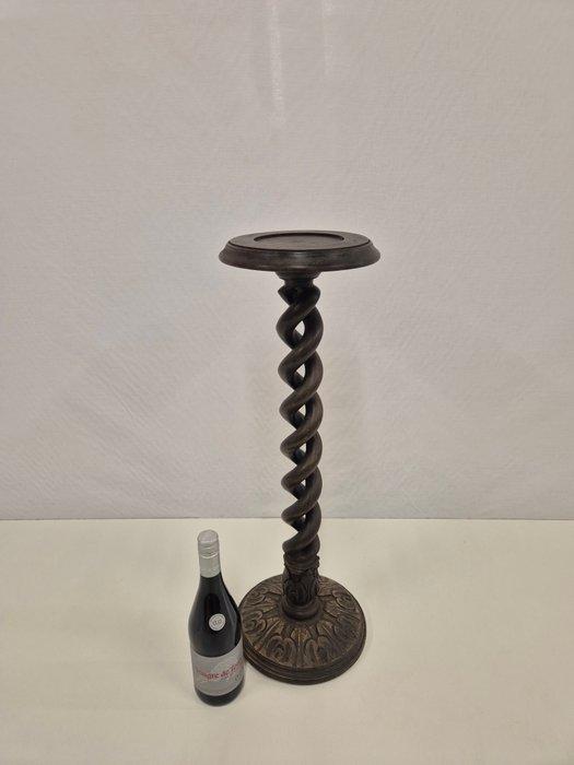 Zuilvormig houtsnijwerk, Barly Twist - 69 cm - Eik - 1960, Antiquités & Art, Curiosités & Brocante