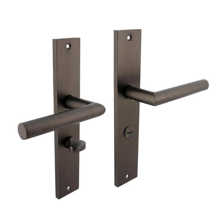 Deurklink Bastian op schild 245x45 mm WC slot antracietgrijs, Bricolage & Construction, Serrurerie de bâtiment & Dispositif de fermeture