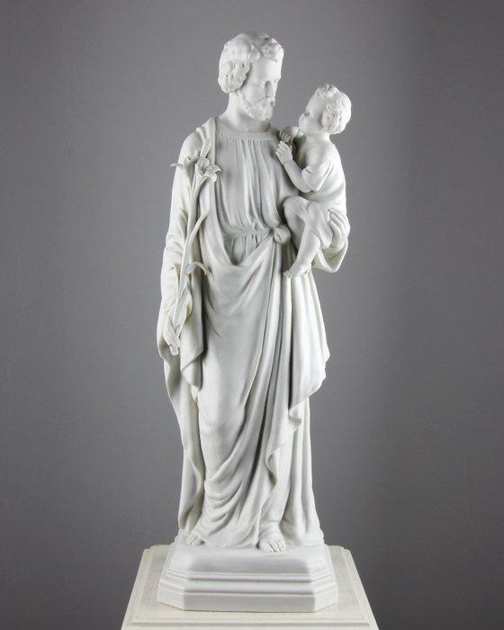 Beeldje - Jozef met Kind - 43cm - Biscuit porselein, Antiek en Kunst, Kunst | Niet-Westerse kunst