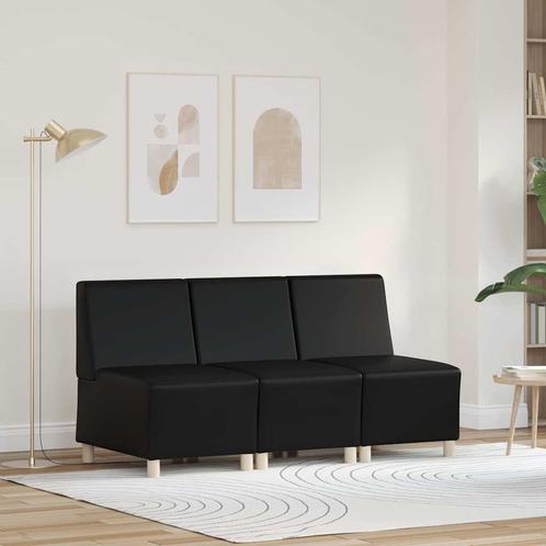 vidaXL Modulaire Sofa Eenheid Armless 3 pcs Zwart 55 x 74 x, Huis en Inrichting, Zetels | Zetels, Nieuw, Verzenden