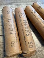 Verenigde Staten. Vintage Unopened Rolls of U.S. Lincoln, Postzegels en Munten