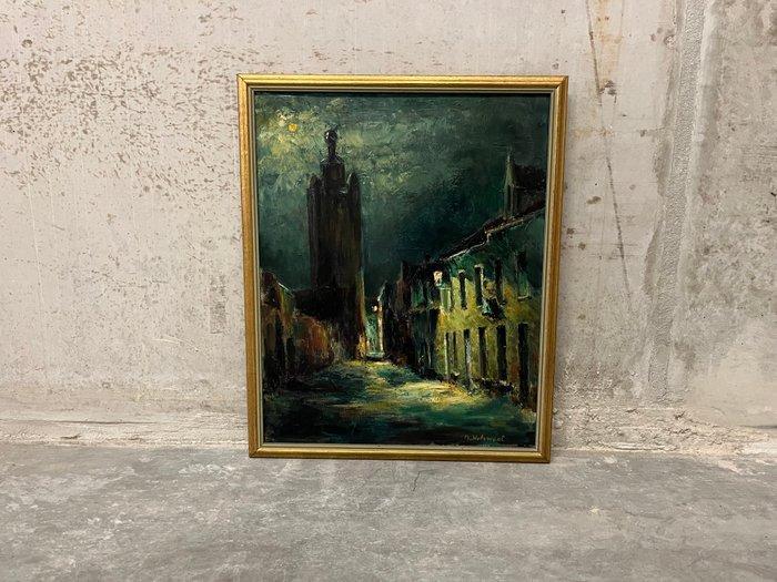 Maurits (Maurice)Helewaut (1920-2007) - Stadsgezicht Brugge, Antiquités & Art, Art | Peinture | Classique