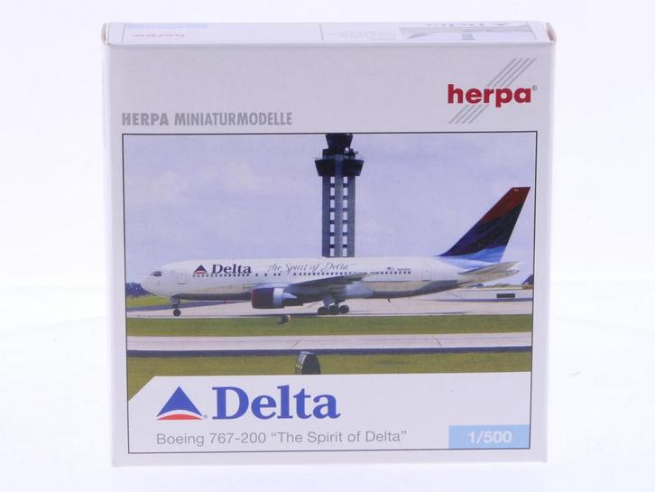 Schaal 1:500 Herpa 504423 Delta Air Lines Boeing 767-200..., Hobby en Vrije tijd, Modelbouw | Vliegtuigen en Helikopters, Gebruikt