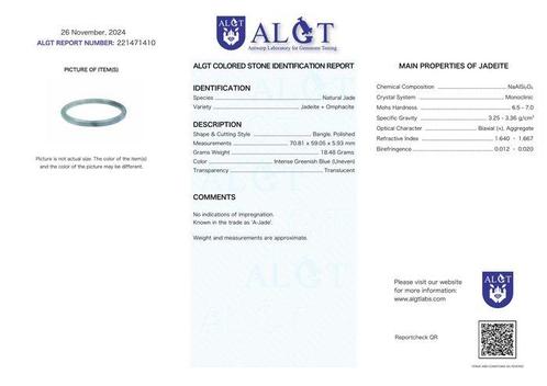 Geen reserve - ALGT-gecertificeerd - Onbehandelde Jadeite, Antiek en Kunst, Antiek | Overige Antiek