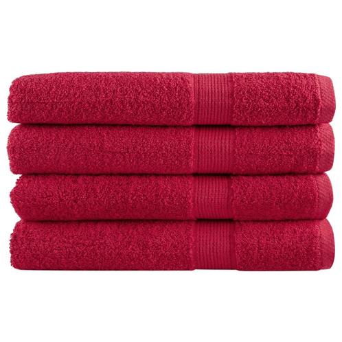 vidaXL Saunadoeken SOLUND 4 st 600 g/m² 80x200 cm rood, Huis en Inrichting, Badkamer | Badtextiel en Accessoires, Nieuw, Verzenden