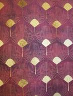 300x280cm! Exclusieve stof met Art Deco patroon in vinaccia., Antiek en Kunst