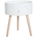 Bijzettafel - Scandinavisch Design - Met Lade - Wit, Huis en Inrichting, Tafels | Bijzettafels, Ophalen of Verzenden, Nieuw, Modern
