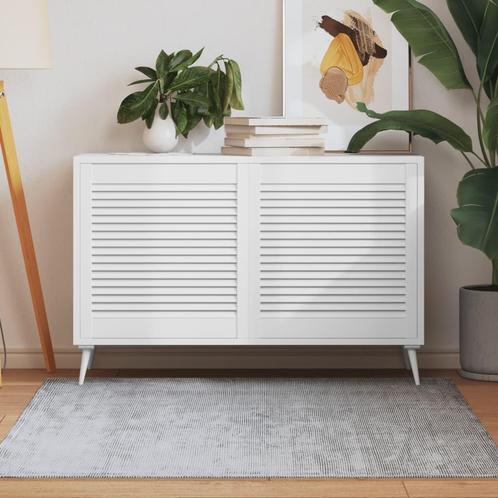 vidaXL Kastdeuren met lamellen 2 st 61,5x59,4 cm grenenhout, Doe-het-zelf en Bouw, Hang- en Sluitwerk, Nieuw, Verzenden
