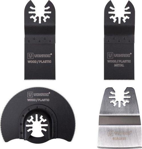 VONROC Accessoireset voor oscillerende multitools – 4 stuks;, Doe-het-zelf en Bouw, Gereedschap | Overige machines, Ophalen of Verzenden