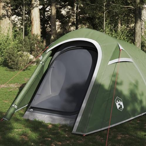 vidaXL Tente de camping tunnel 3 personnes vert, Caravanes & Camping, Tentes, Neuf, Envoi