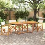 vidaXL Tuinstoelen 4 st inklapbaar stof crèmewit, Tuin en Terras, Verzenden, Nieuw