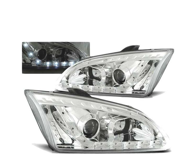 Phares Pour Ford Focus II 04-08 Led Daylight Chromé, Autos : Pièces & Accessoires, Éclairage, Envoi
